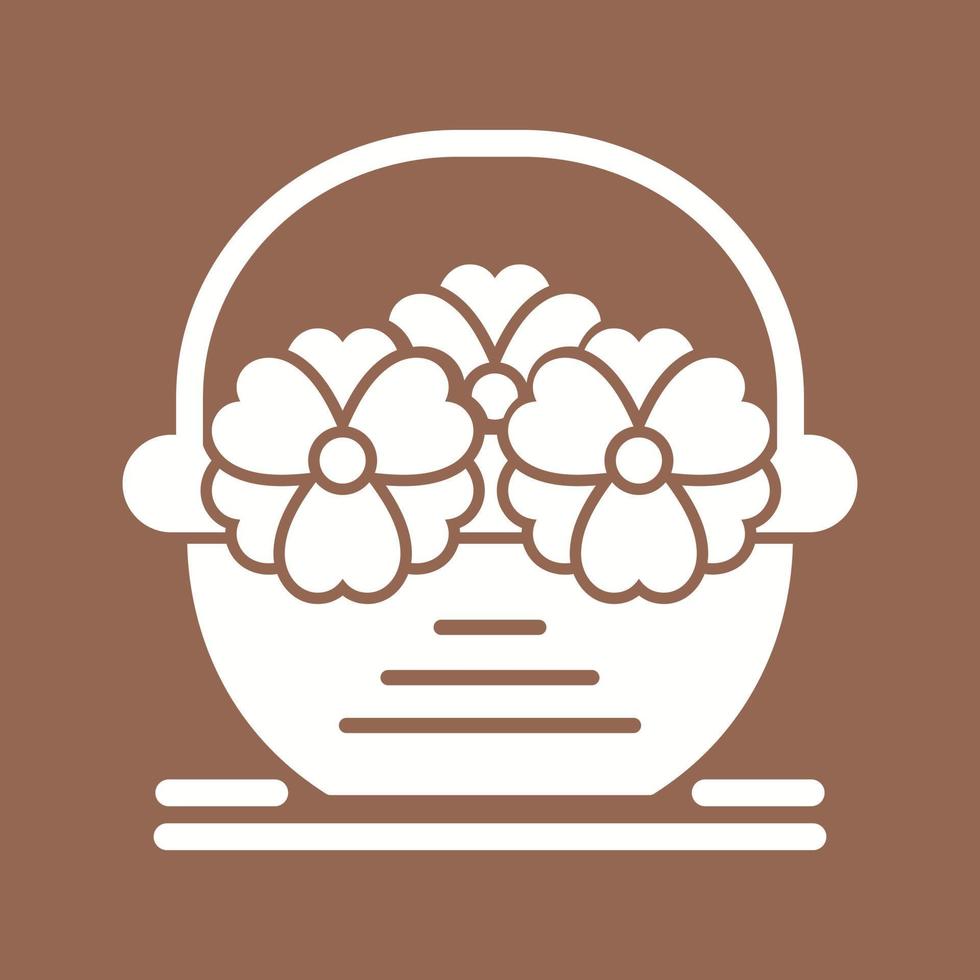 Flower Basket Vector Icon