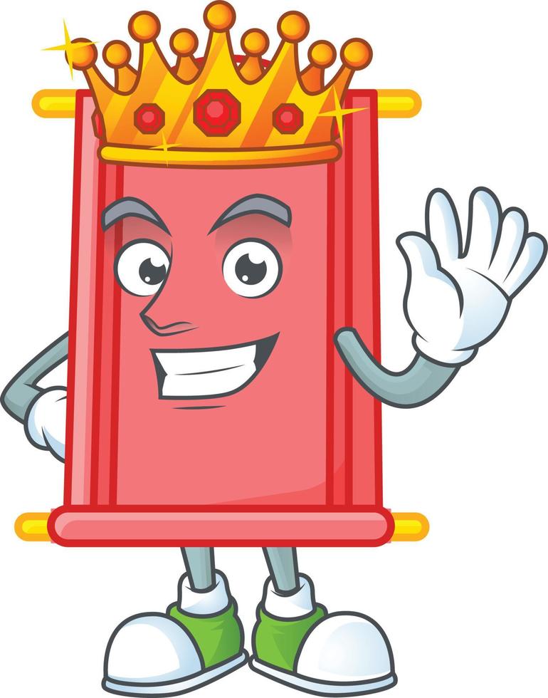 Chinese red scroll cartoon character style vector