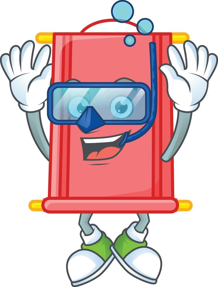 Chinese red scroll cartoon character style vector