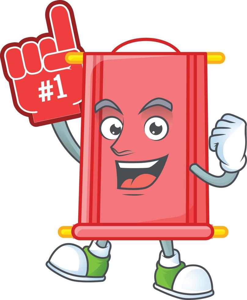 Chinese red scroll cartoon character style vector