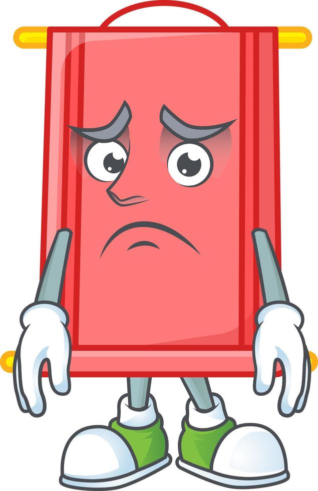 Chinese red scroll cartoon character style vector