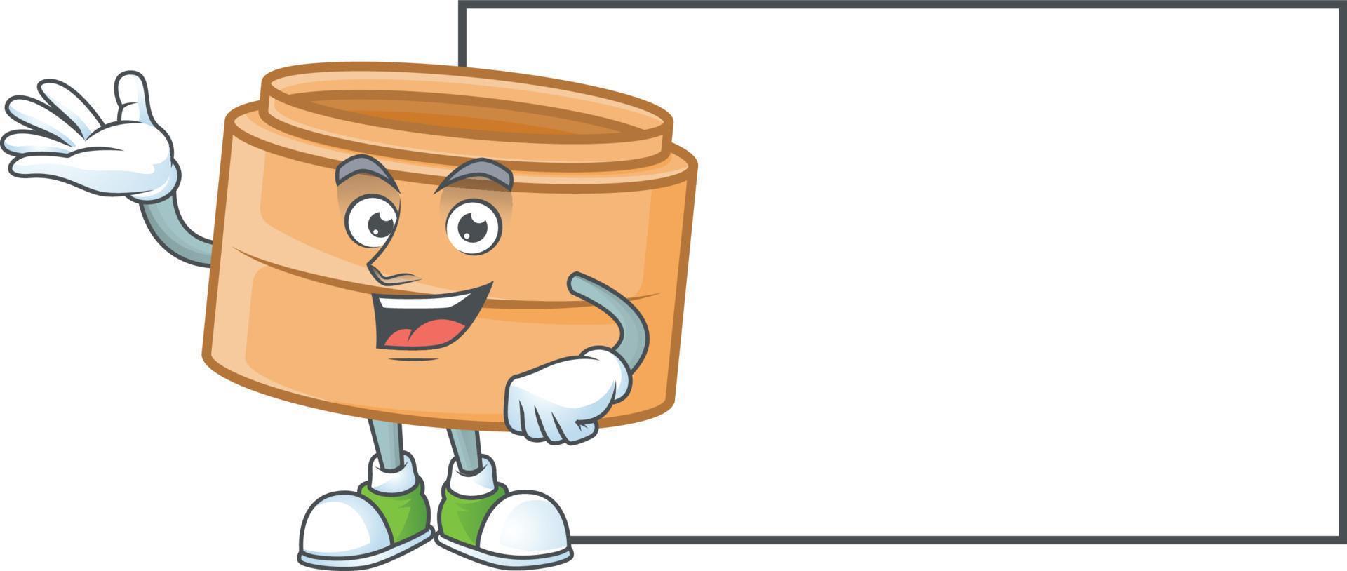 Dimsum basket cartoon character style vector