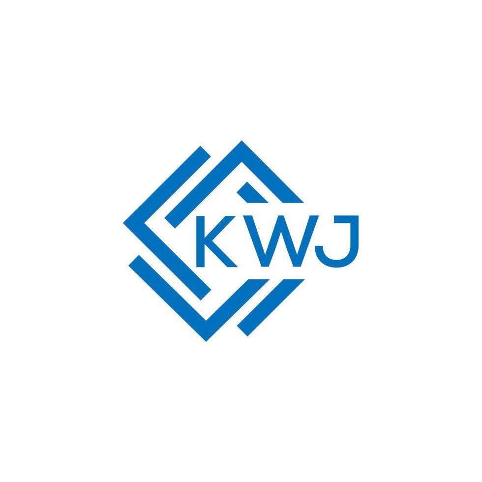 KWJ letter logo design on white background. KWJ creative circle letter logo concept. KWJ letter design. vector