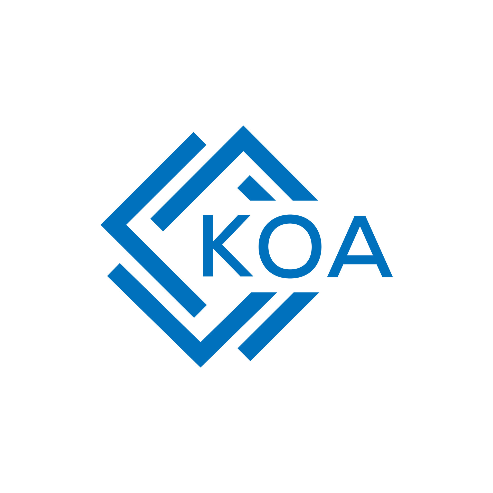 koa creativo circulo letra logo concepto. koa letra diseño.koa letra