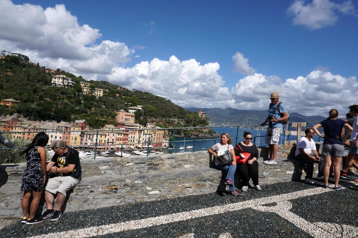 PORTOFINO, ITALY - SEPTEMBER 19 2017 - Vip and tourist in pictoresque village photo