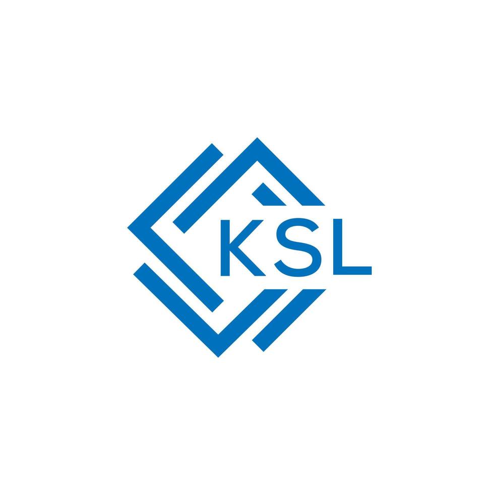 KSL letter logo design on white background. KSL creative circle letter