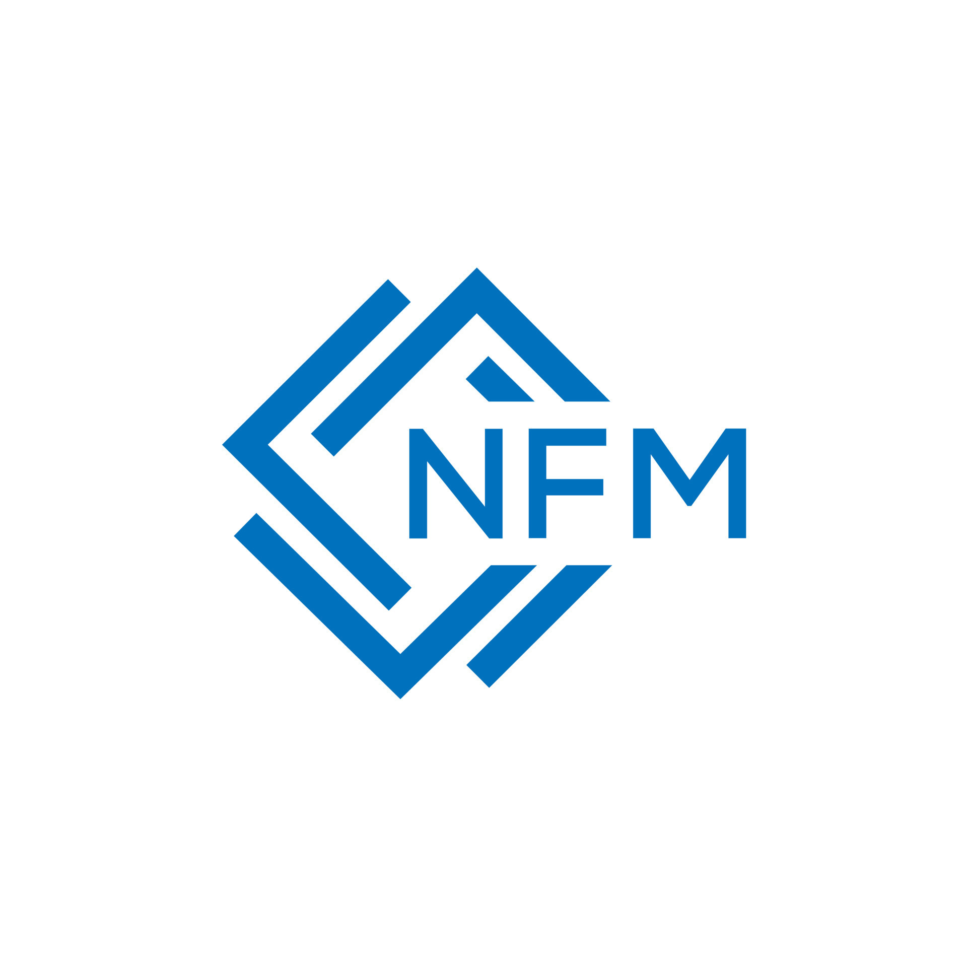 nfm letra logo diseño en blanco antecedentes. nfm creativo circulo