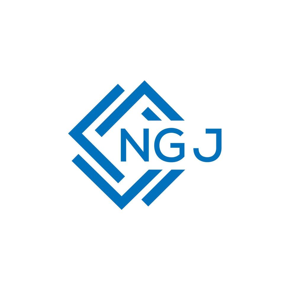 NGJ letter logo design on white background. NGJ creative circle letter logo concept. NGJ letter design. vector