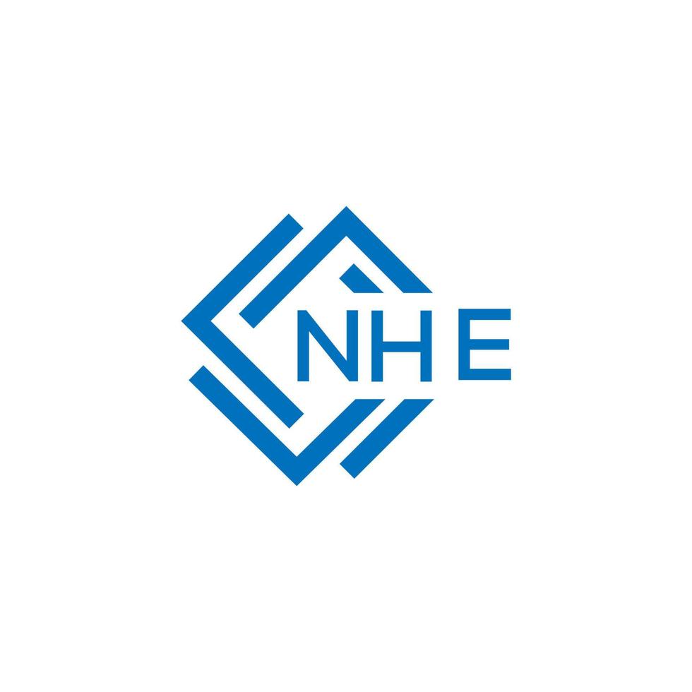 nhe letra logo diseño en blanco antecedentes. nhe creativo circulo letra logo concepto. nhe letra diseño. vector