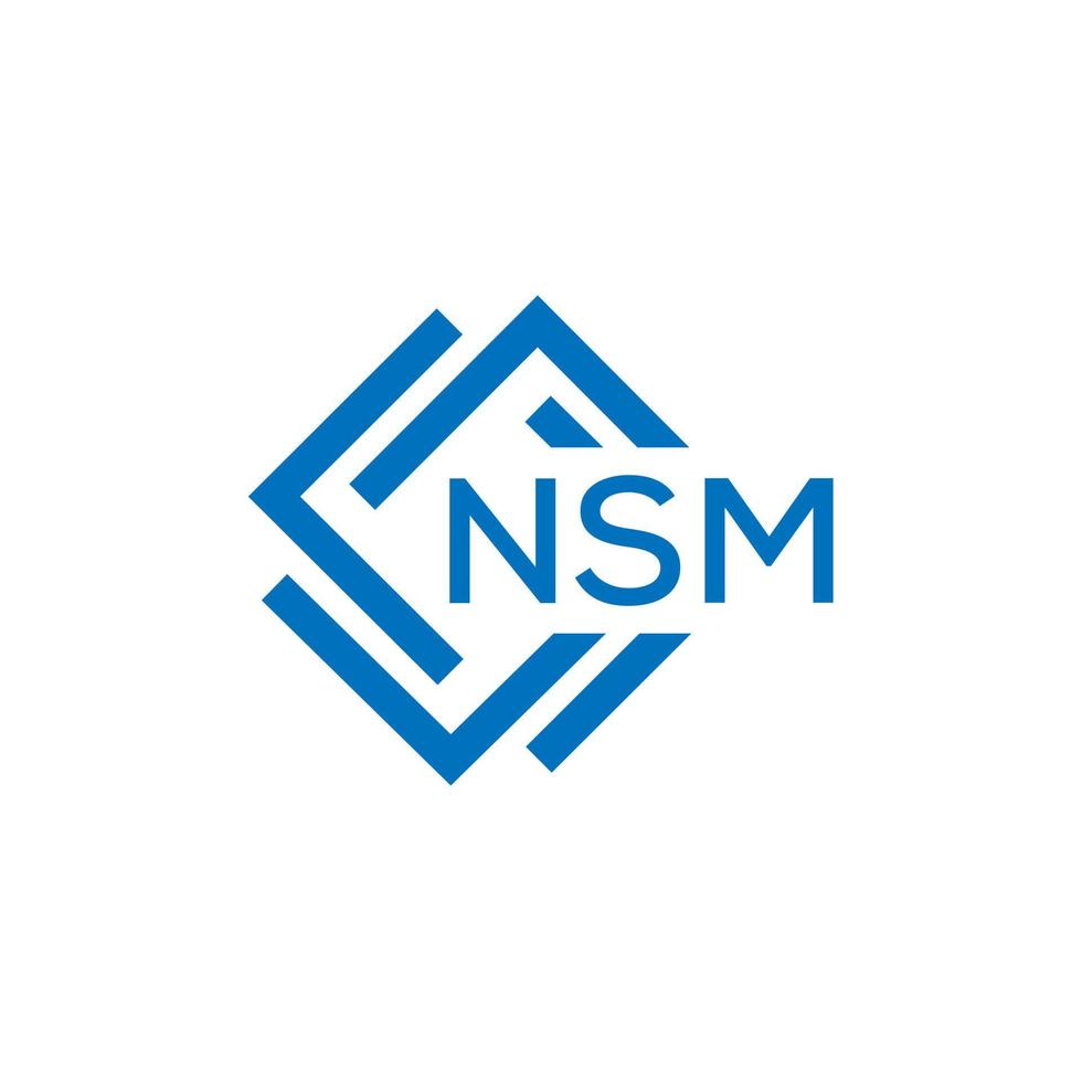 NSM letter logo design on white background. NSM creative circle letter logo concept. NSM letter design. vector