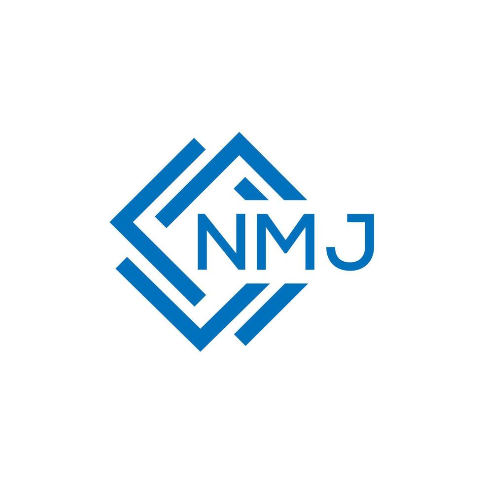NMJ letter logo design on white background. NMJ creative circle letter logo concept. NMJ letter design. vector