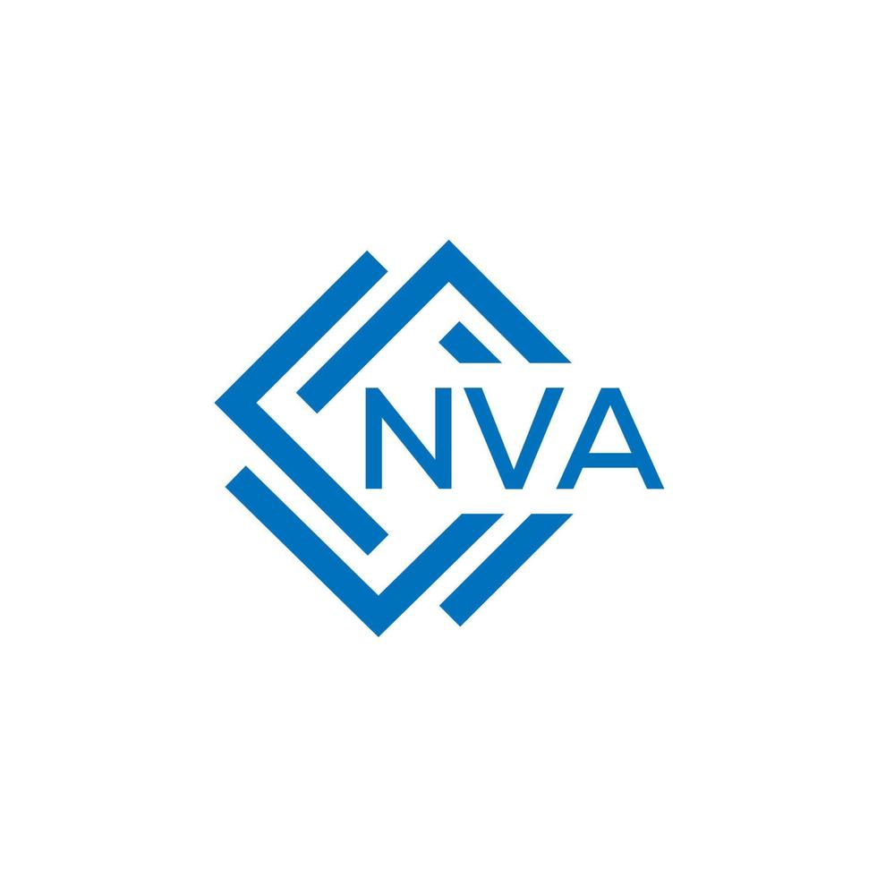 nva letra logo diseño en blanco antecedentes. nva creativo circulo letra logo concepto. nva letra diseño. vector