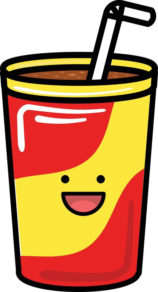 fast food take out soda soft drink cartoon cute vector