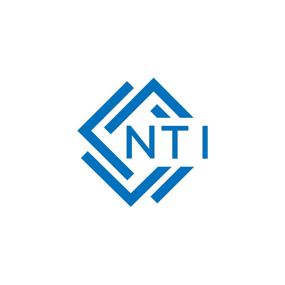 nti letra logo diseño en blanco antecedentes. nti creativo circulo letra logo concepto. nti letra diseño. vector