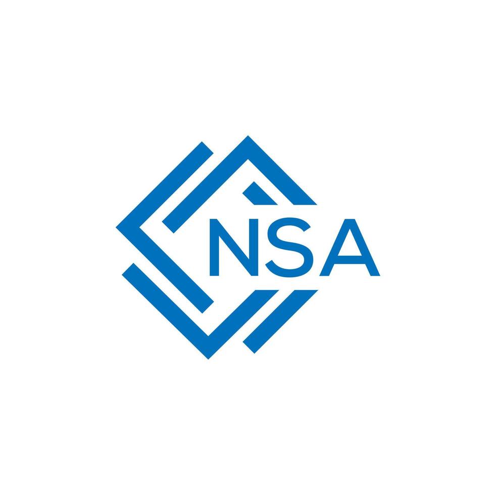 NSA letter logo design on white background. NSA creative circle letter logo concept. NSA letter design. vector