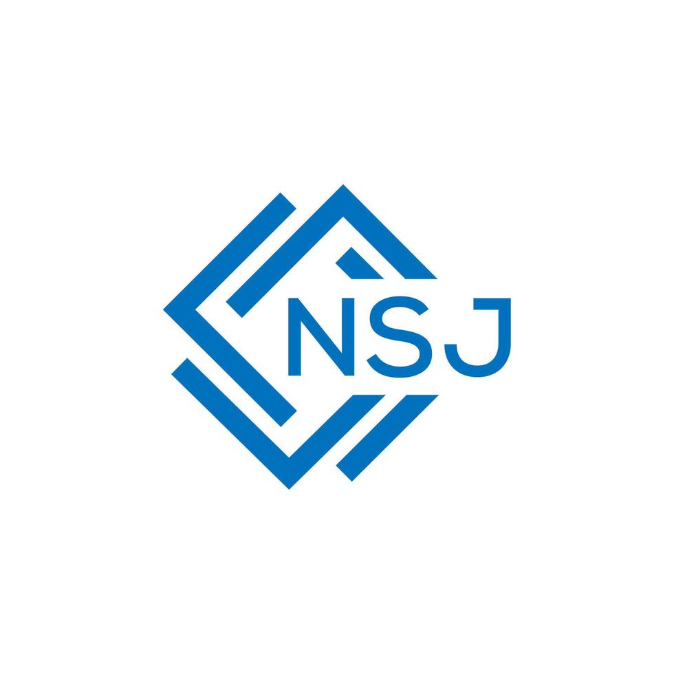 NSJ letter logo design on white background. NSJ creative circle letter logo concept. NSJ letter design. vector