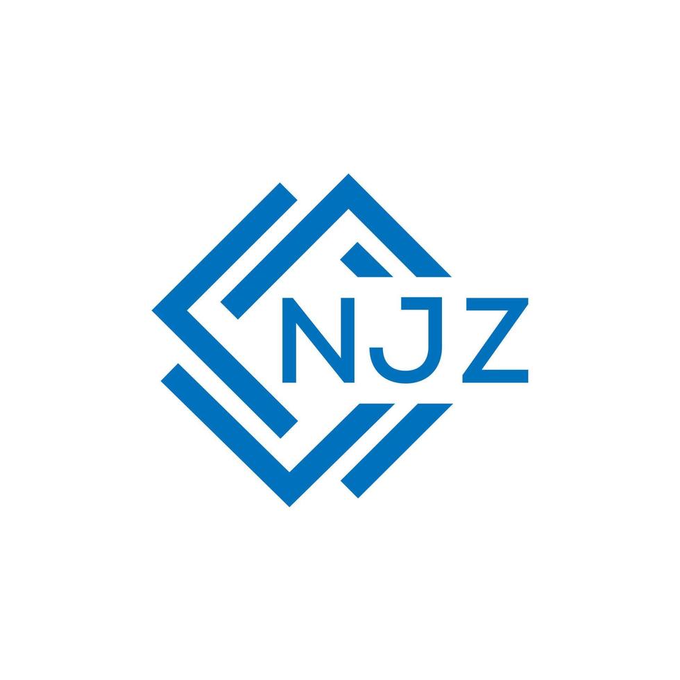 NJZ letter logo design on white background. NJZ creative circle letter logo concept. NJZ letter design. vector