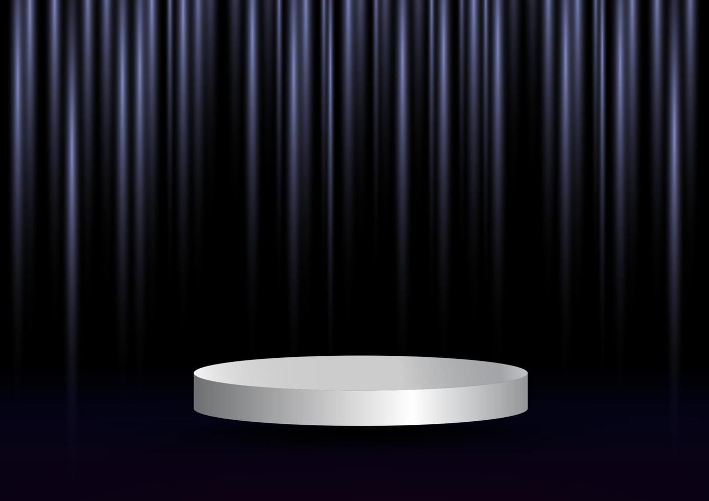 Presentation white platform circle center dark line background vector