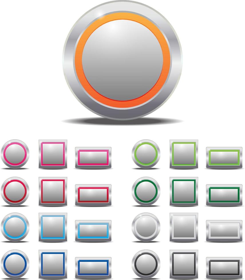 blank round shape colors icon collection vector