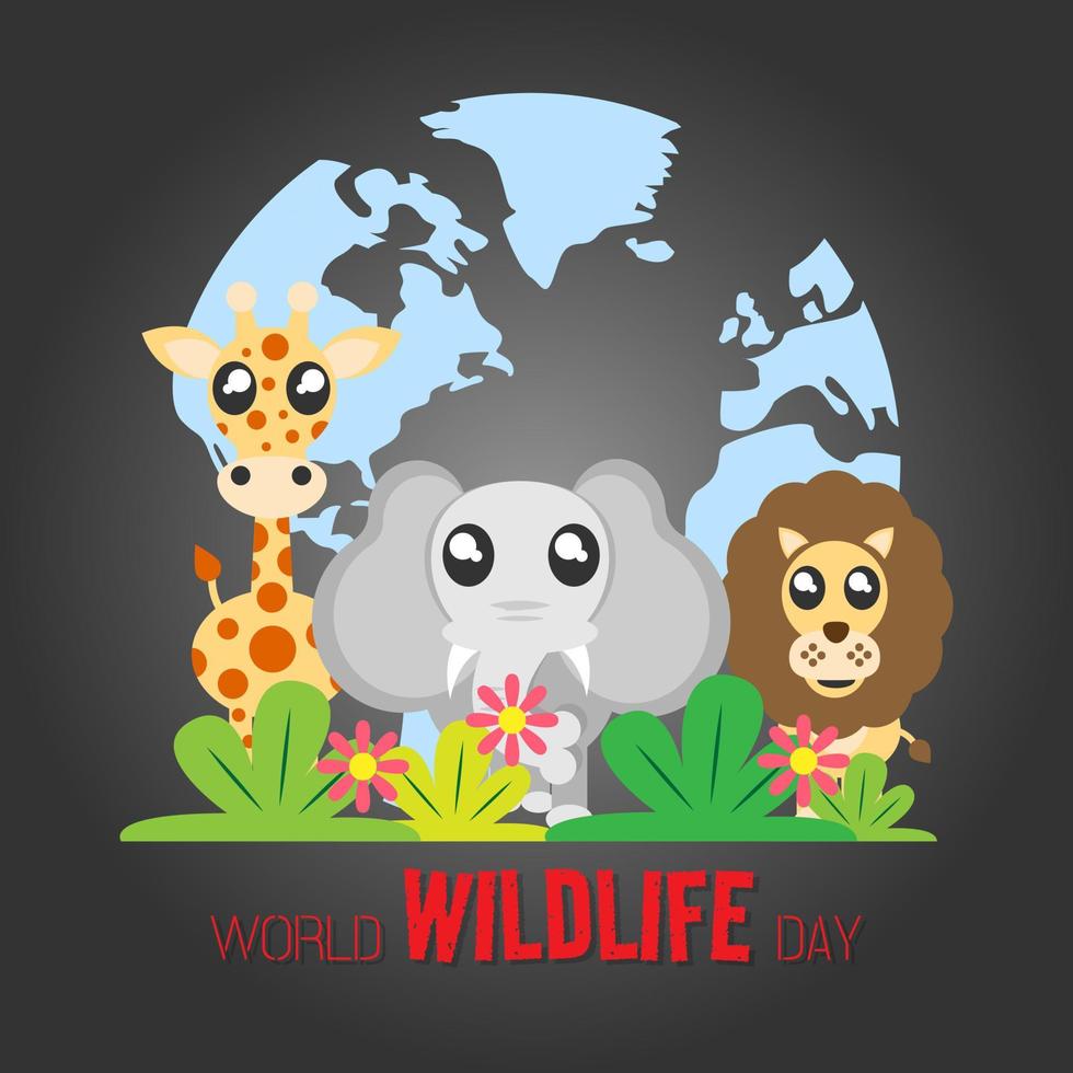 World Wildlife Day greeting card vector