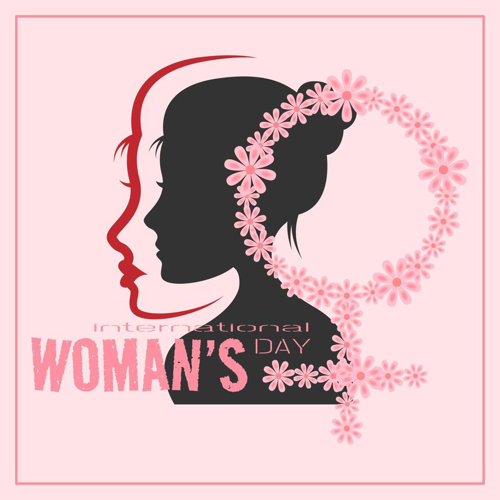 Happy Woman's Day greeting card vector