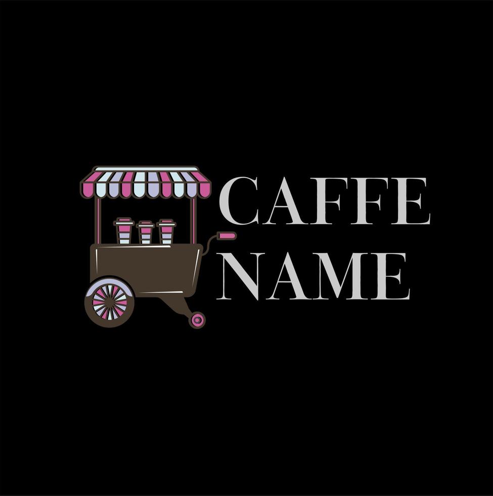 Minimalist Coffee Logo Design with a cart. Vector Illustrator Eps 1