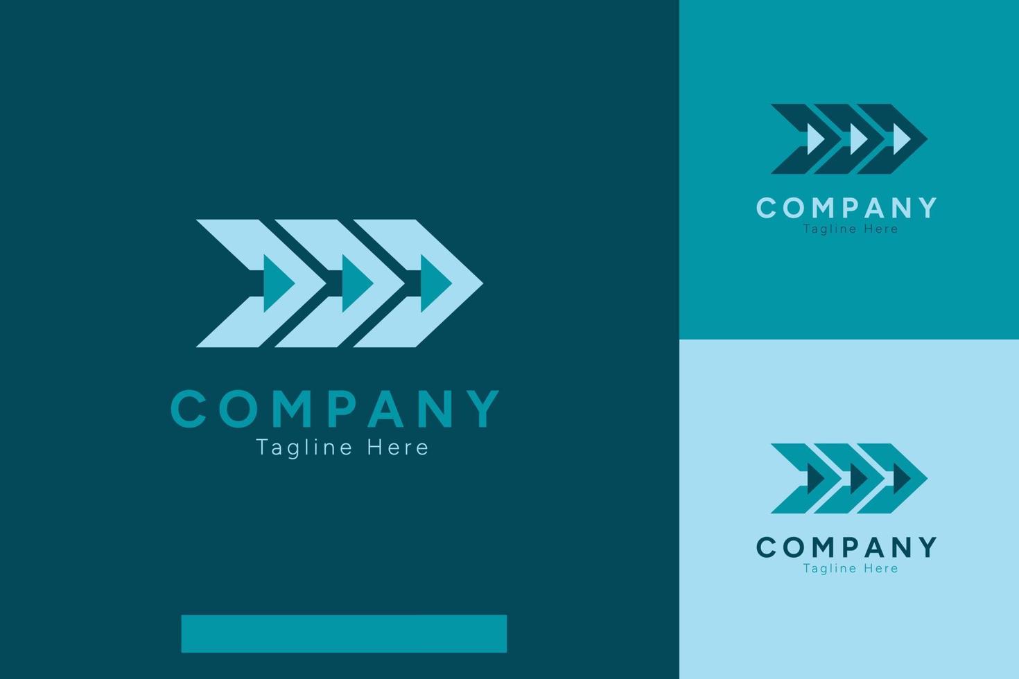 Set of company logo vector design templates with different color styles