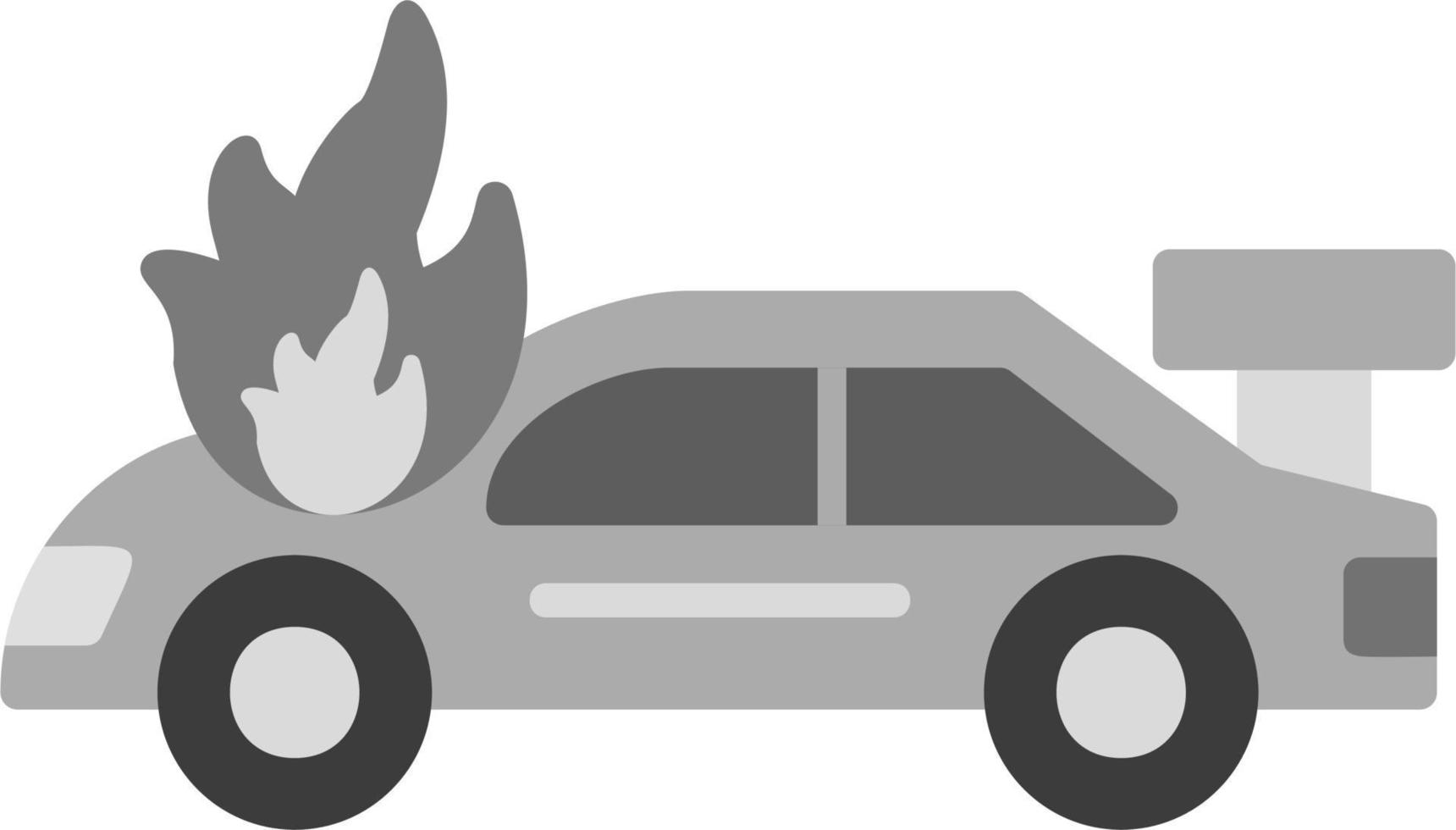 Accident Car In Fire Vector Icon