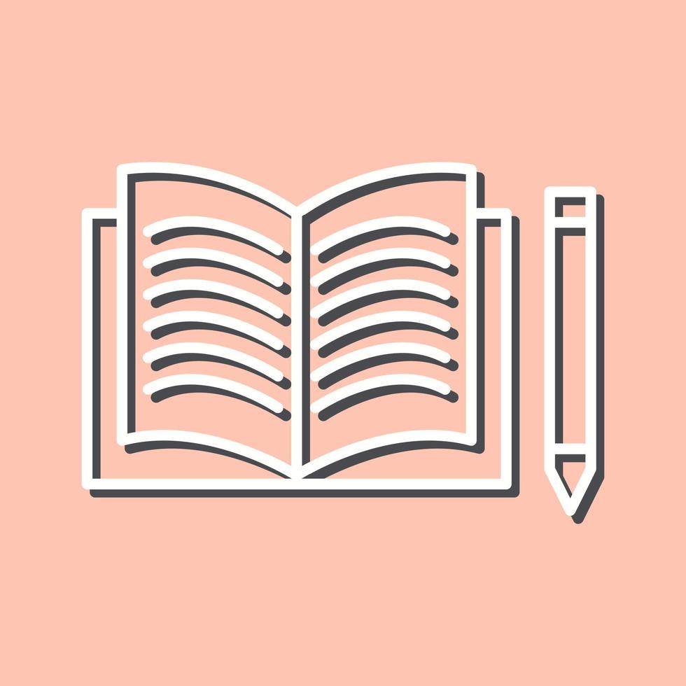 Unique Pencil and Book Vector Icon