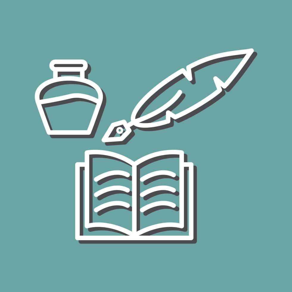 Unique Quill and Book Vector Icon