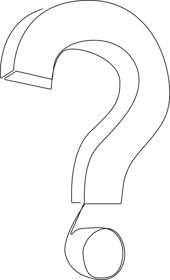 Continuous one line drawing question marks symbols. Frequently Asked Questions Concept. Single line draw design vector graphic illustration.