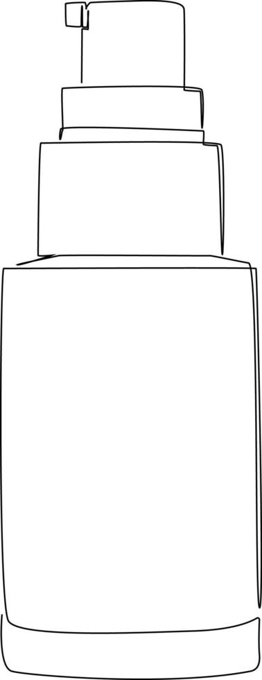 Single one line drawing foundation. Cosmetic concept. Continuous line draw design graphic vector illustration.