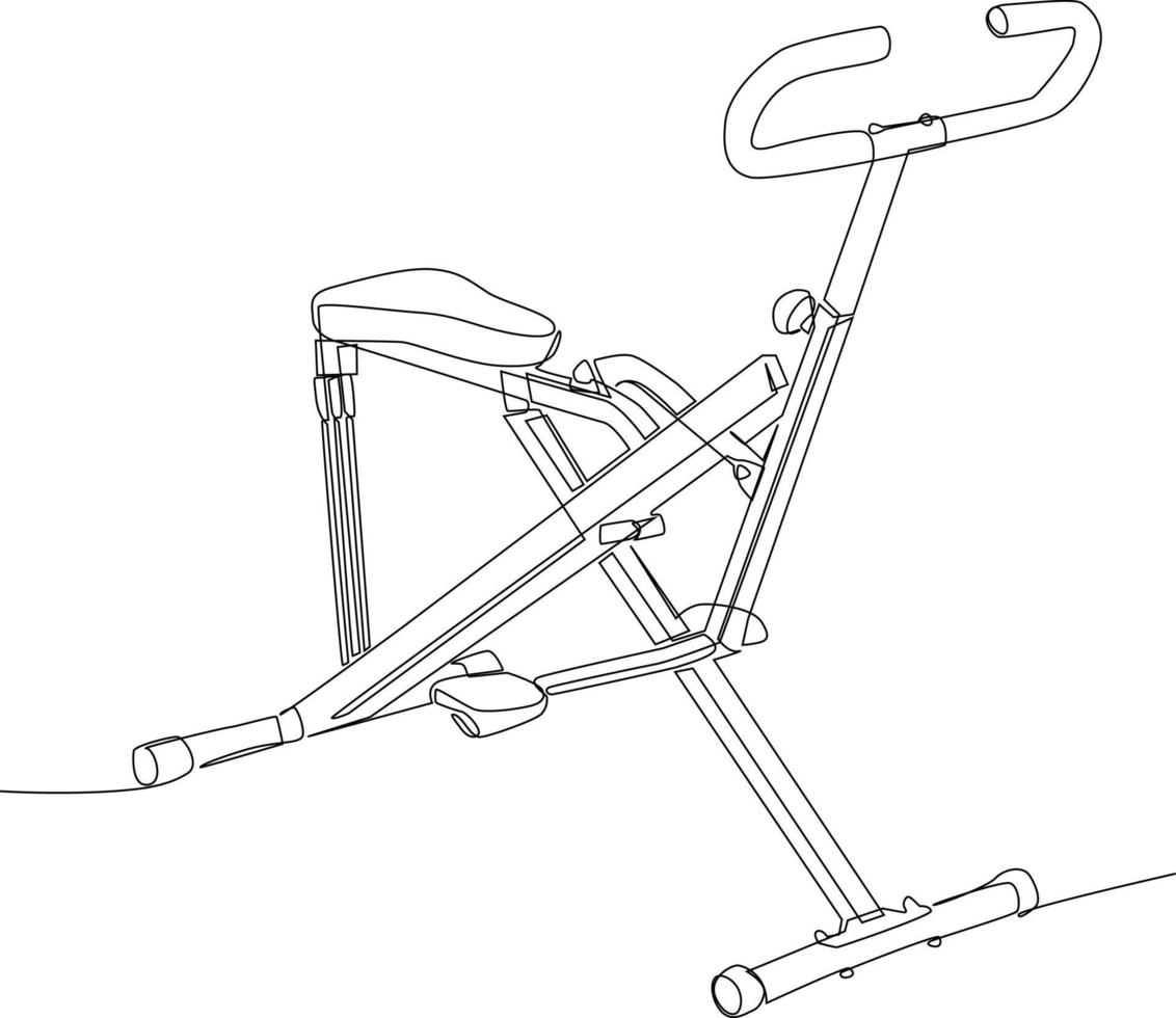 Single one line drawing Exercise machines. Fitness activity concept. Continuous line draw design graphic vector illustration.