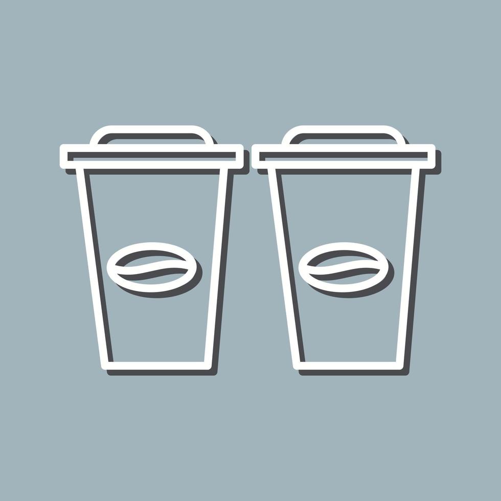 icono de vector de dos cafés