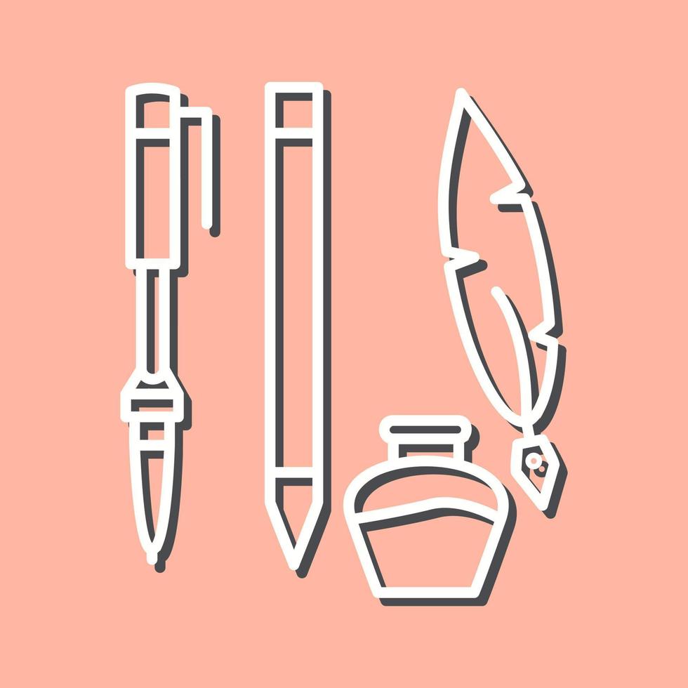 Unique Writing Equipment Vector Icon