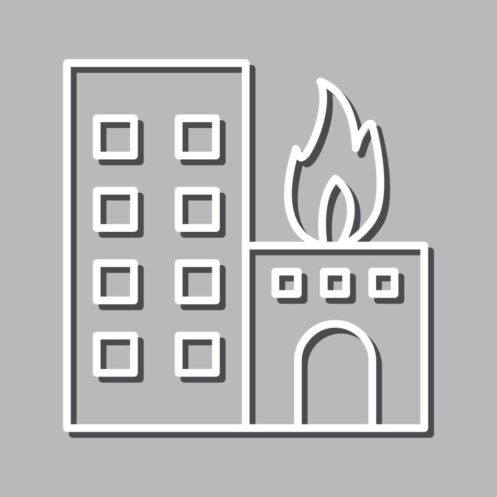 Unique Burning Building Vector Icon