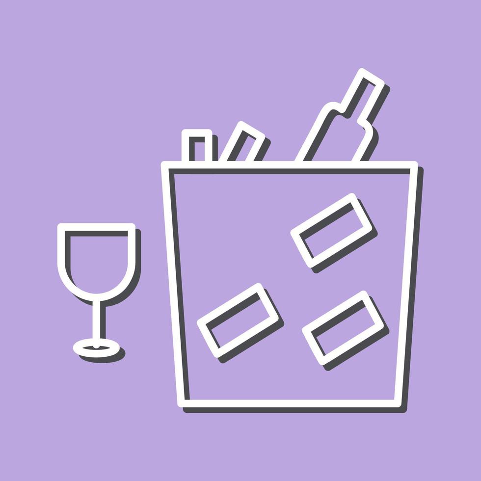 Unique Wine Bottle in Ice Vector Icon