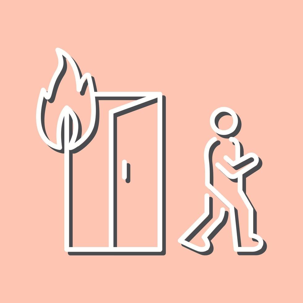 Unique Running from Fire Vector Icon