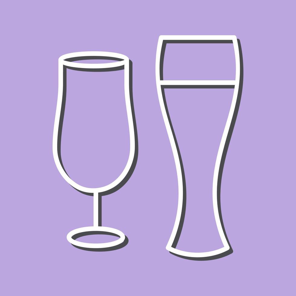 Unique Beer Glasses Vector Icon