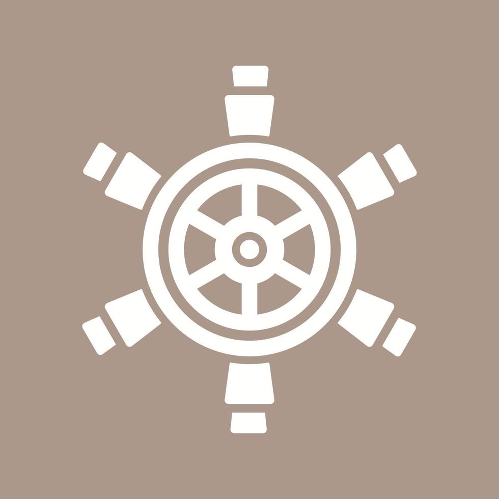 icono de vector de rueda de barco