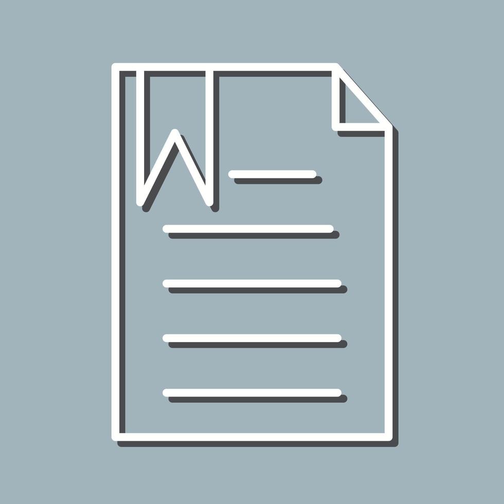 Unique Bookmarked Document Vector Icon