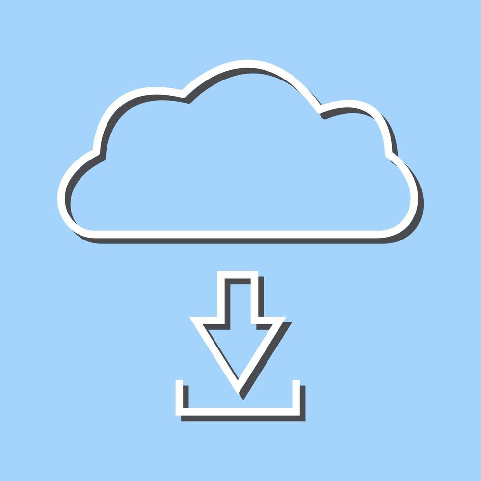 descarga única desde el icono de vector de nube