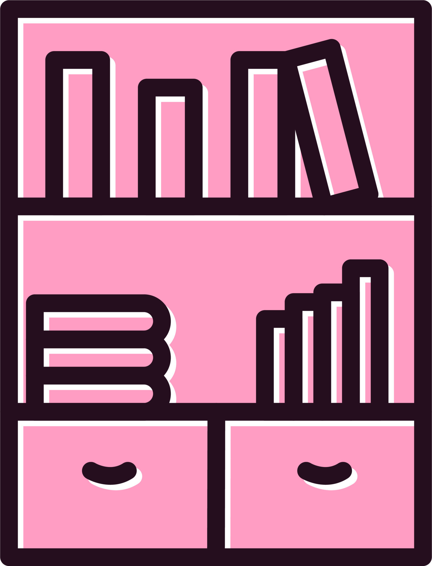 Bookshelf Vector Icon 20283510 Vector Art at Vecteezy
