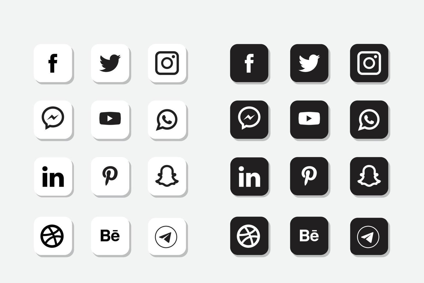 Social Media Icon Pack. vector