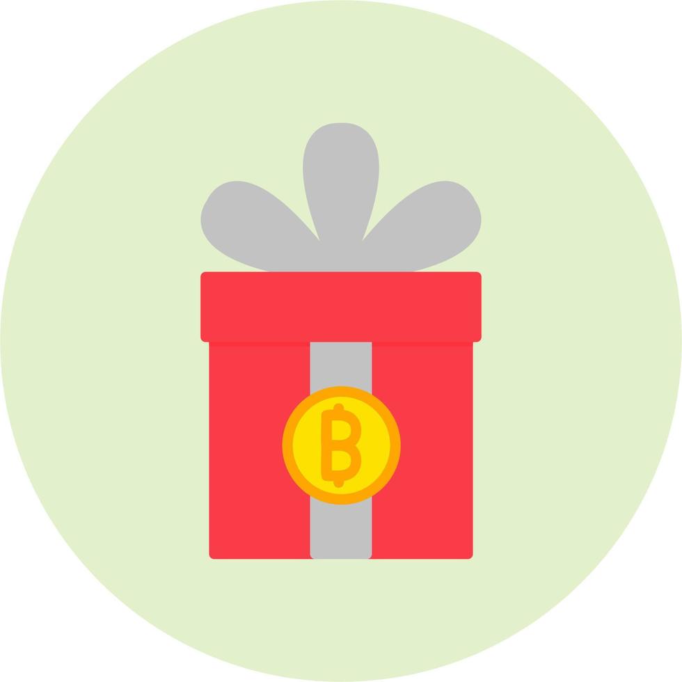 Gift Bitcoin Vector Icon