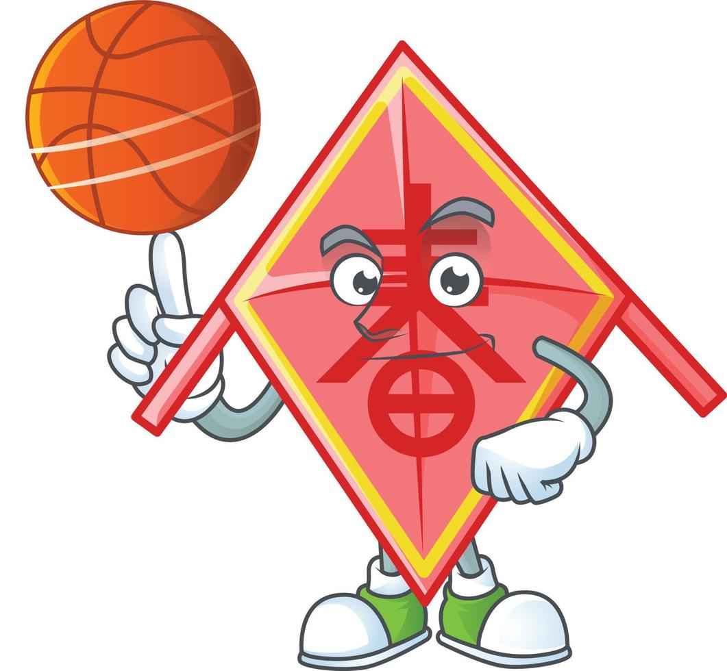 Chinese red kite cartoon character style vector