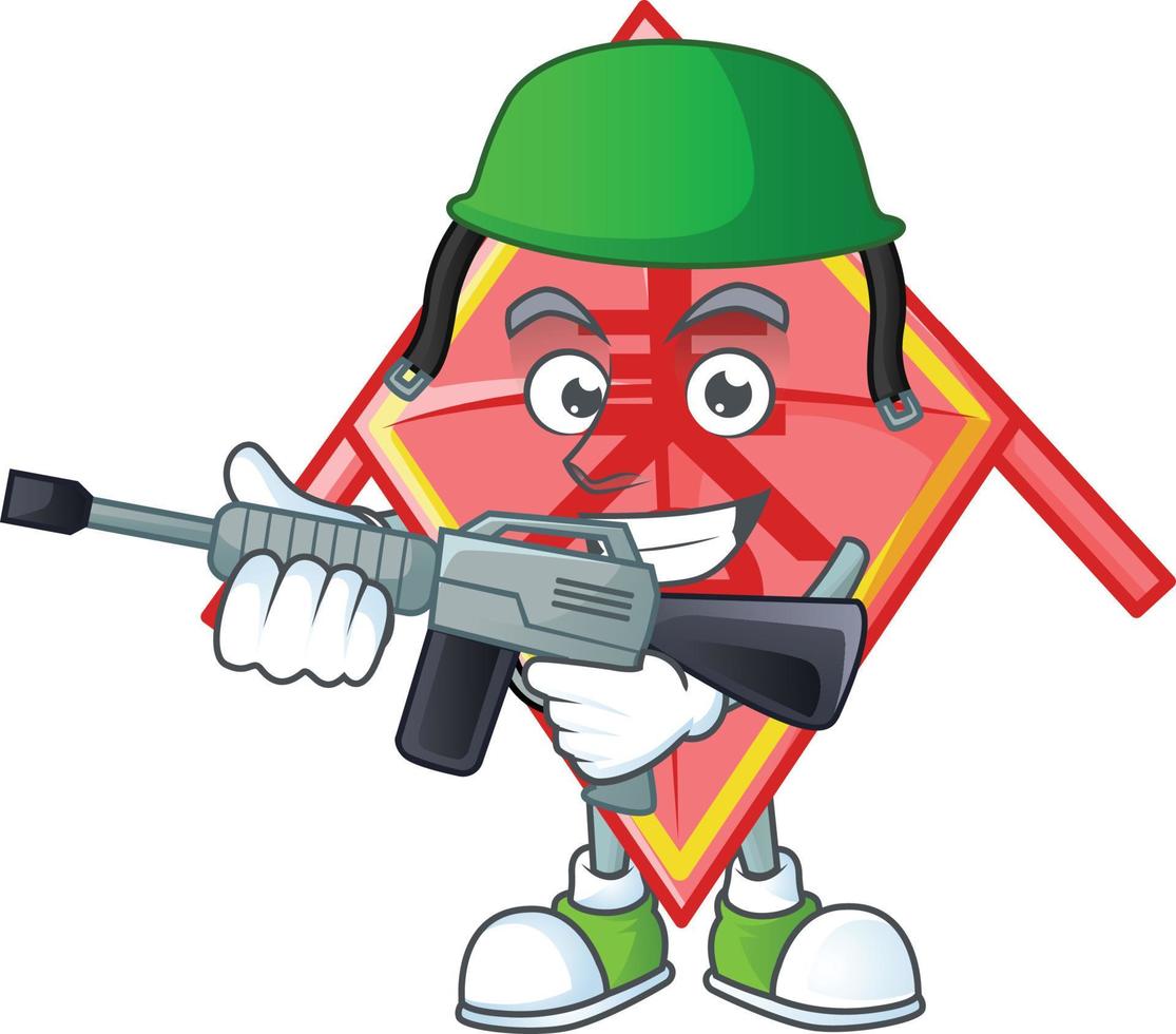 Chinese red kite cartoon character style vector