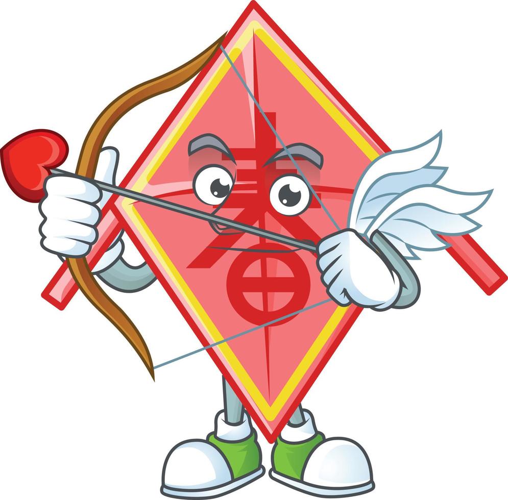 Chinese red kite cartoon character style vector