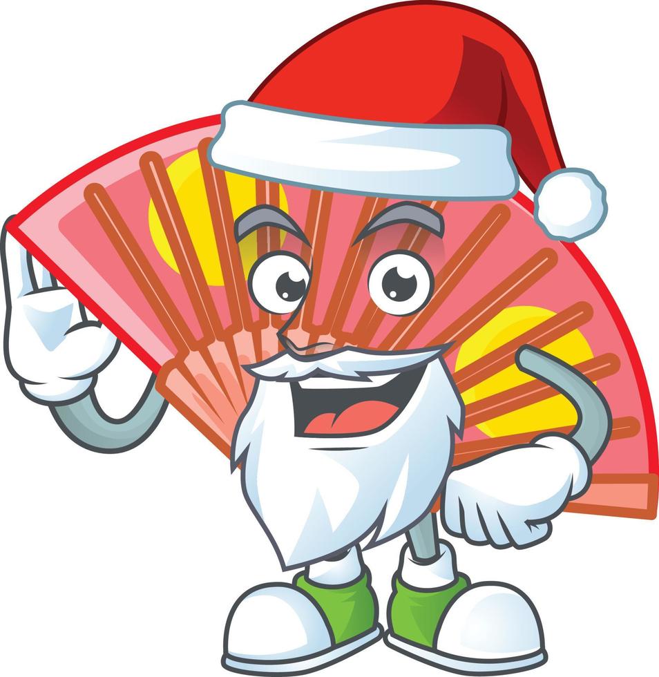 Red chinese folding fan cartoon character style vector