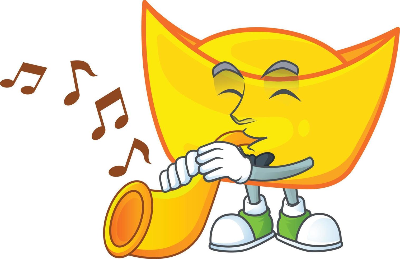 Chinese gold ingot cartoon character style vector